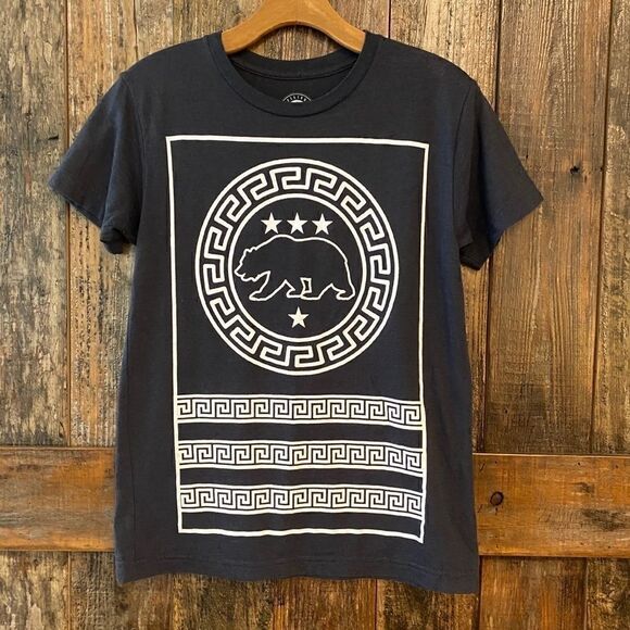 Spektrum Sz M Gray Republic of California Bear Grunge Vine Cotton Casual T-Shirt - Picture 2 of 7